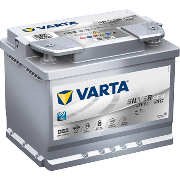 

Автомобильный аккумулятор VARTA 60Ah-12v Silver Dynamic AGM (D52) (R,EN680)