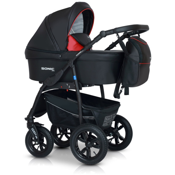 

Детская коляска универсальная 3 в 1 Verdi Sonic Plus 01 (black/red)