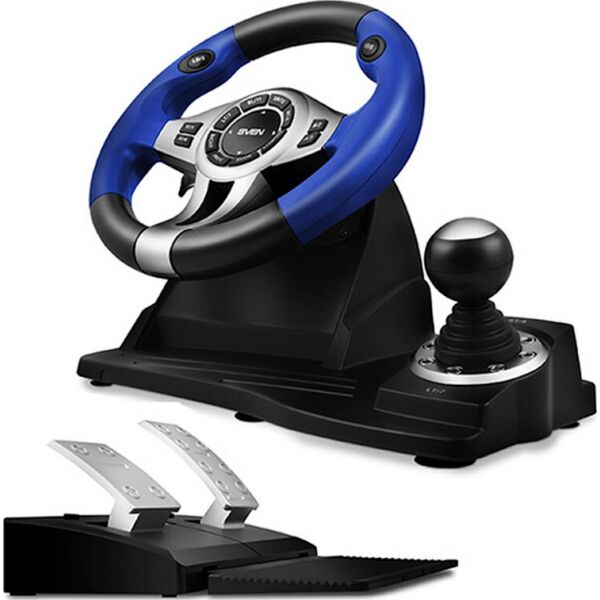 

Руль гоночный игровой вибрационный с педалями Sven GC-W600