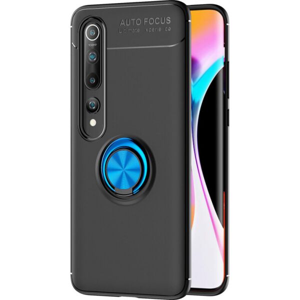 

TPU чехол Deen ColorRing под магнитный держатель (opp) для Xiaomi Mi 10 (Черный / Синий) (881087)