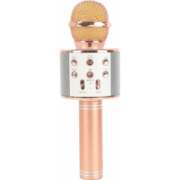 

Детский беспроводной портативный микрофон для караоке + Колонка Wster WS858 Original Rose Gold с изменением голоса и русской инструкцией