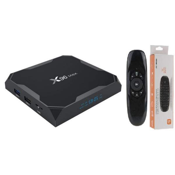 

Медиаплеер Core Tech X96 MAX 4гб 64Гб Amlogic S905X2 DDR4 Смарт ТВ Приставка Android 9 + C120 Аэро пульт с клавиатурой на аккумуляторе