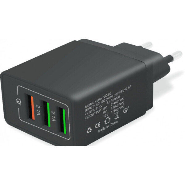 

Сетевое зарядное устройство Hoco QC-305 3 USB, 5.1A Black