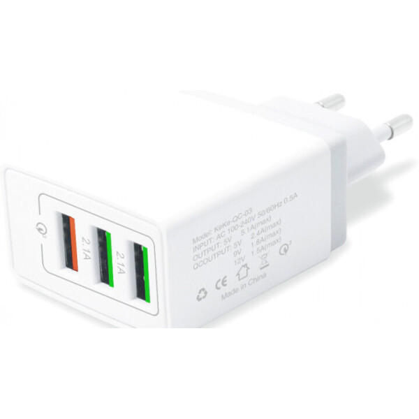 

Сетевое зарядное устройство Hoco QC-305 3 USB, 5.1A White