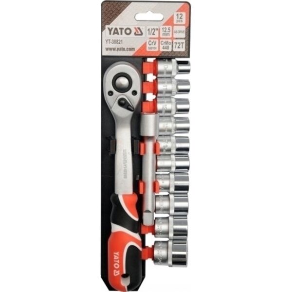 

Набор торцевых головок YATO 1/2" 12 пр, YT-38821