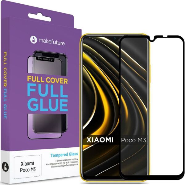 

Защитное стекло MakeFuture Full Cover Full Glue Black для Poco M3