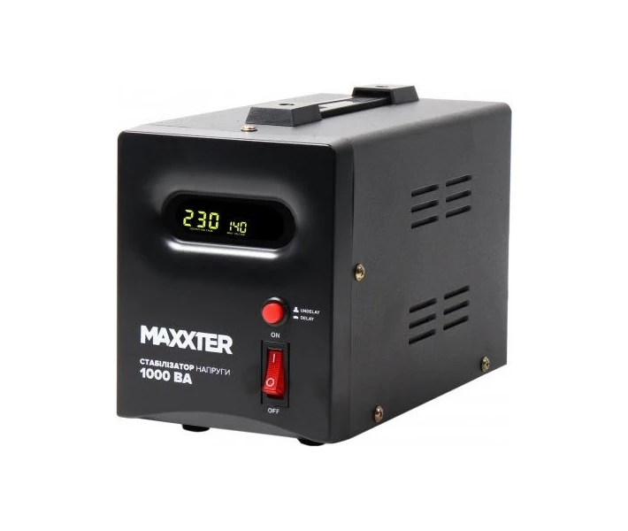 Фото - стабилизатор напряжения Стабилизатор напряжения Maxxter 230 В, 1000 ВА (MX-AVR-S1000-01)