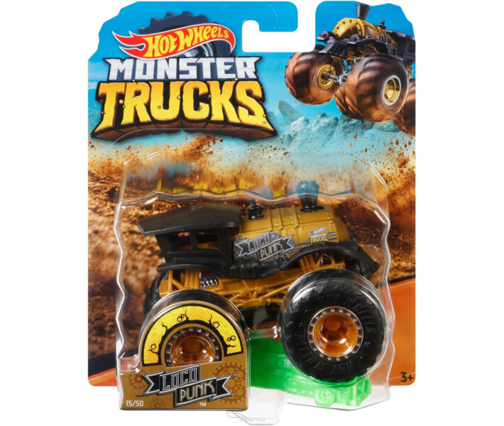 Фото - машинку, модель техники Базовая машинка Mattel Hot Wheels Monster Trucks Внедорожник (в асс.) (FYJ44)