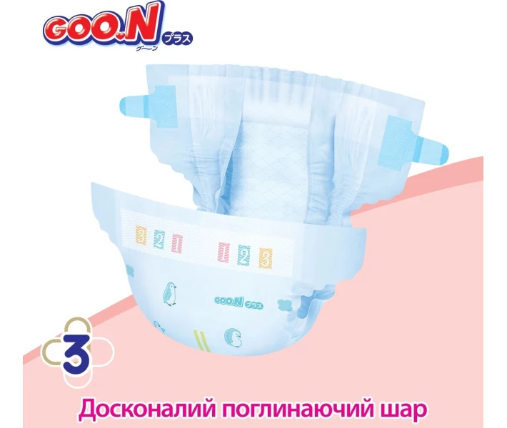 Фото - подгузник Подгузники GOO.N Plus для детей 6-11 кг (размер М, на липучках, унисекс, 56 шт) (21000628)