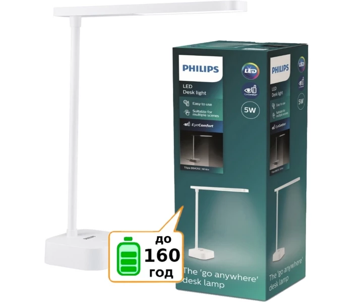 Фото - настольную лампу Настольная лампа с аккумулятором Philips Tilpa 5Вт 5000K 1800мАг белая (929003241507)
