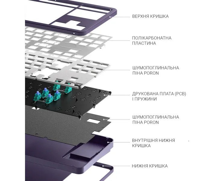 Игровая клавиатура DARK PROJECT ALU87 Violet ENG/UA (DPKB_VIOLET_