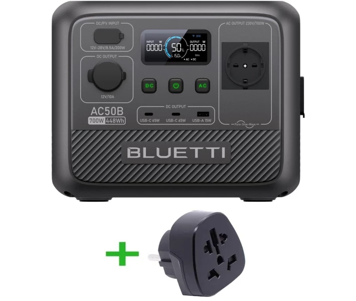  Зарядная станция BLUETTI AC50B / 700 Вт / 448 Вт-ч / LiFePO4 UK+переходники