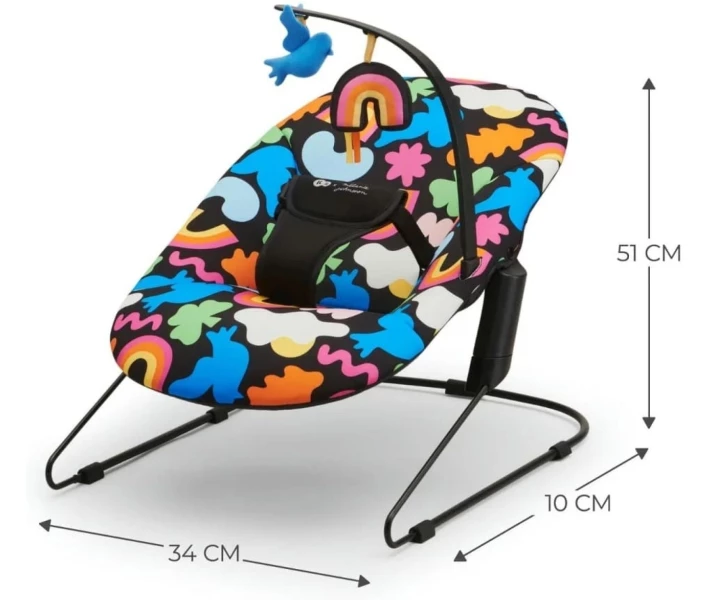 Фото - шезлонг-качалку для новорожденных Шезлонг-качалка Kinderkraft Calmee Happy Shapes (KBCALM00HAP0000) (00-00305274)