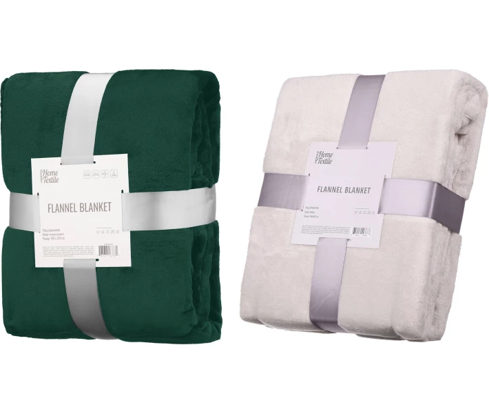 Фото - плед Набор пледов Ardesto Flannel 160х200см Изумрудный+Айвори