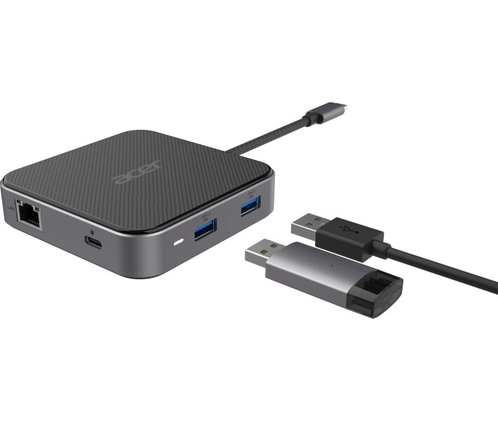 Фото - кардридер Док-станция Acer 7 in 1, 8K, HDMI, DP, 2xUSB3.2, USB-C, RJ45, 3.5mm AP (HP.DSCAB.013)