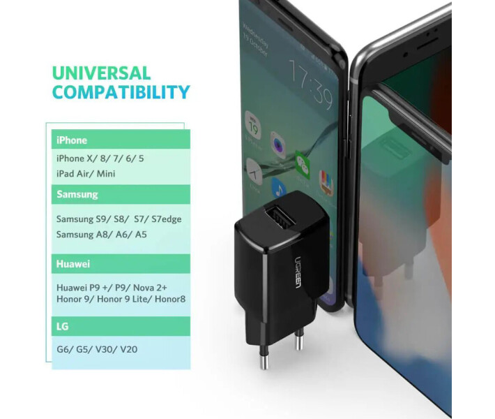 Фото - зарядное устройство для телефона и планшета Зарядное устройство для UGREEN ED011 5V USB 2.1A черный