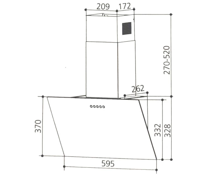 Фото - кухонную вытяжку Кухонная вытяжка Interline TEFFI SLIM BL A/60/GL/PB