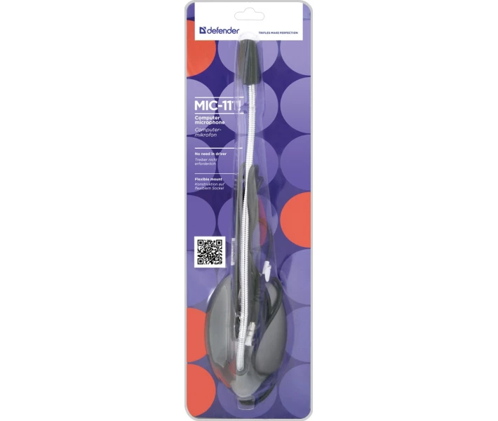 Фото - микрофон для караоке Defender MIC-111 Grey (64111)