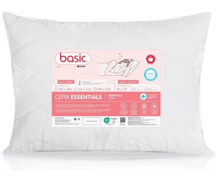 Фото - подушку Набор подушек Sonex Basic Essentials стеганых антиаллергенных 50x70, 2 шт (SO102503)