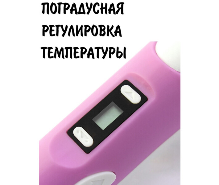 Фото - 3D-ручку 3D ручка c LCD дисплеем и комплектом эко пластика для рисования 3DPen Hot Draw 3 Pink