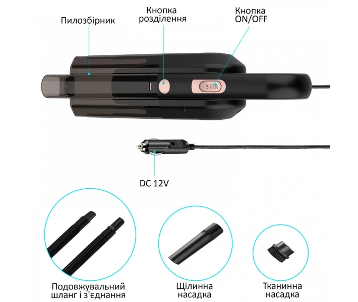 Фото - автопылесос Автопылесос Aspiring Dust 3 Cord, 7 kPa