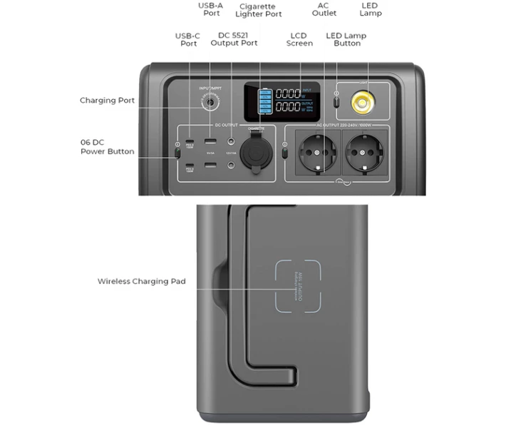 Фото - зарядную станцию Зарядная станция Bluetti PowerOak EB70 / 1000 Вт / 716 Вт⋅ч / LiFePO4 (PB930692)