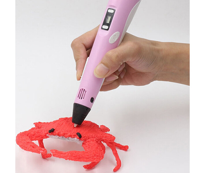 Фото - 3D-ручку 3D ручка c LCD дисплеем и комплектом эко пластика для рисования 3DPen Hot Draw 3 Pink
