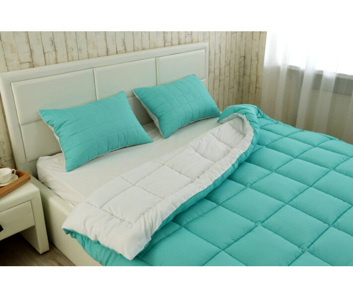 Фото - одеяло Набор РУНО одеяло 200х220 Mint + 2 подушки 50х70 (АЛ925.52_Mint White)