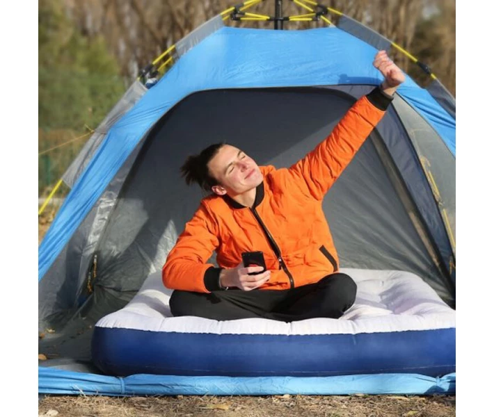 Фото - туристический коврик Надувной коврик KingCamp PUMPAIR BED TWIN(KM3606) BLUE/BEIGE