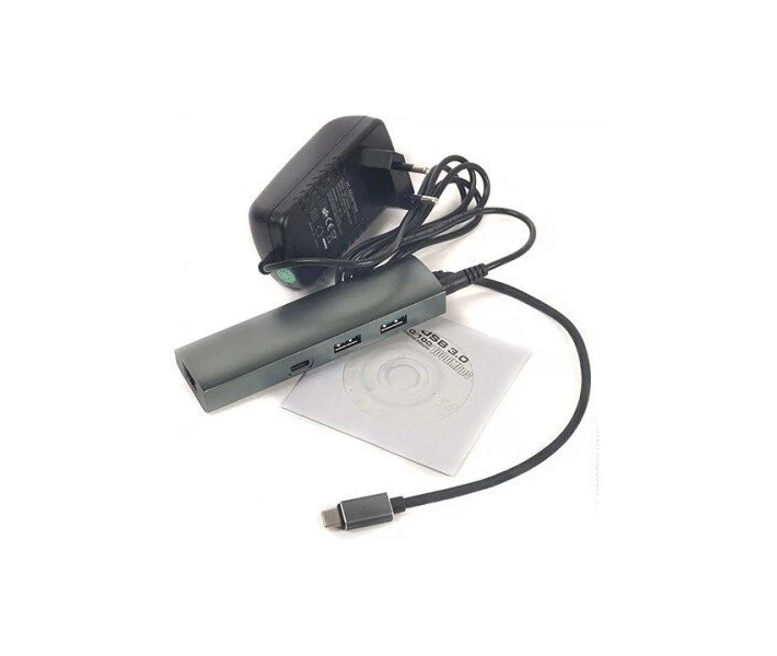 Фото - кардридер USB-хаб PowerPlant USB3.0 + Gigabit LAN Aluminum 3 порта (CA910557)