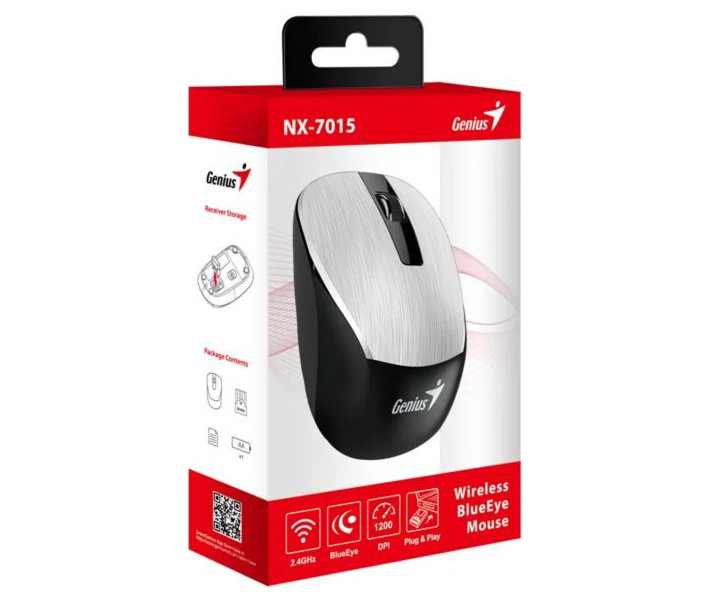 Фото - мышку для ноутбука Мышь Genius NX-7015 Wireless Silver NP (31030019404)