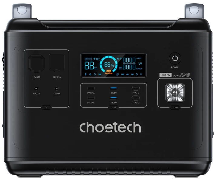 Фото - зарядную станцию Зарядная станция Choetech 2000Вт (BS006-EU-BK) (1605927)