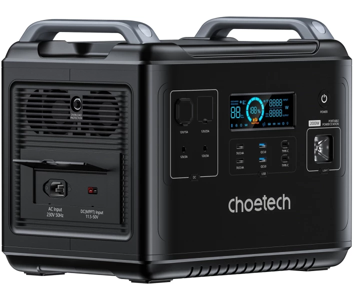 Фото - зарядную станцию Зарядная станция Choetech 2000Вт (BS006-EU-BK) (1605927)