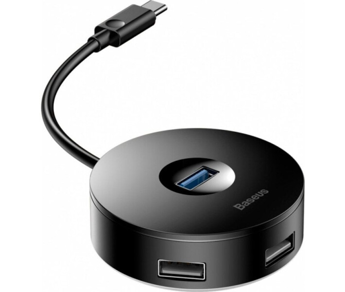 Фото - кардридер Переходник HUB Baseus Round Box Type-C to USB3.0+3USB 2.0 10cm (CAHUB-G01)черн