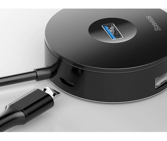 Фото - кардридер Переходник HUB Baseus Round Box Type-C to USB3.0+3USB 2.0 10cm (CAHUB-G01)черн