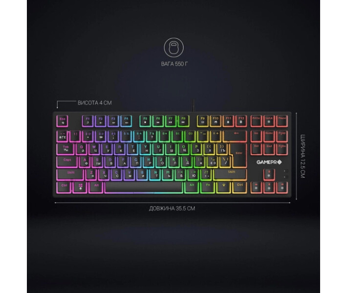 Фото - клавиатуру Клавиатура игровая механическая GamePro MK80B Blue Switch RGB