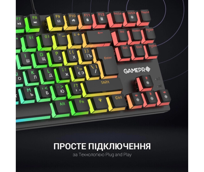 Фото - клавиатуру Клавиатура игровая механическая GamePro MK80B Blue Switch RGB