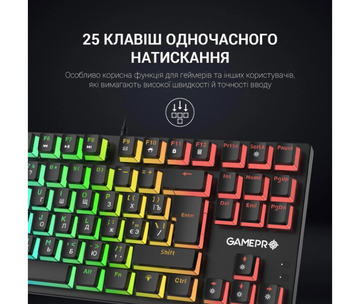 Фото - клавиатуру Клавиатура игровая механическая GamePro MK80B Blue Switch RGB