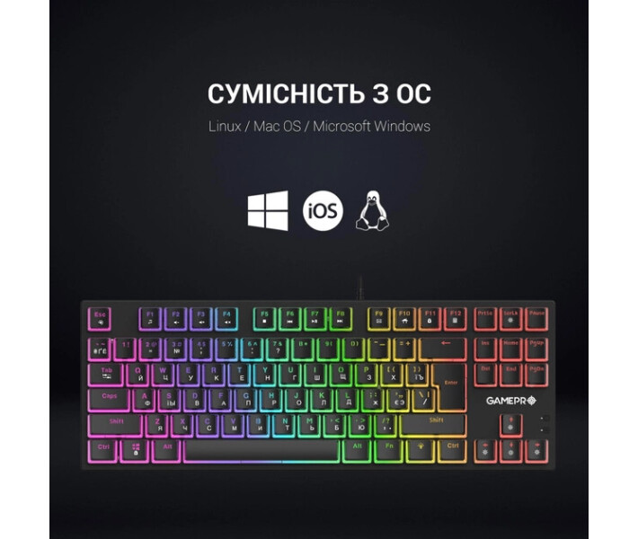 Фото - клавиатуру Клавиатура игровая механическая GamePro MK80B Blue Switch RGB