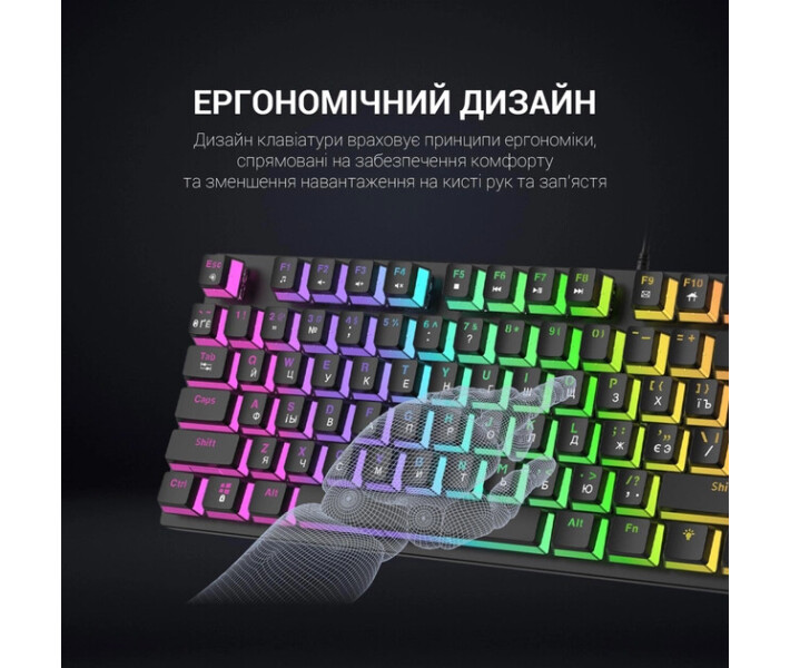 Фото - клавиатуру Клавиатура игровая механическая GamePro MK80R Red Switch RGB