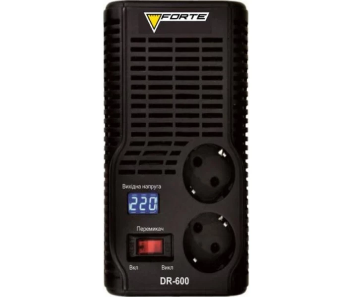 Фото - стабилизатор напряжения Стабилизатор напряжения FORTE DR600 (300Bт) (72432)