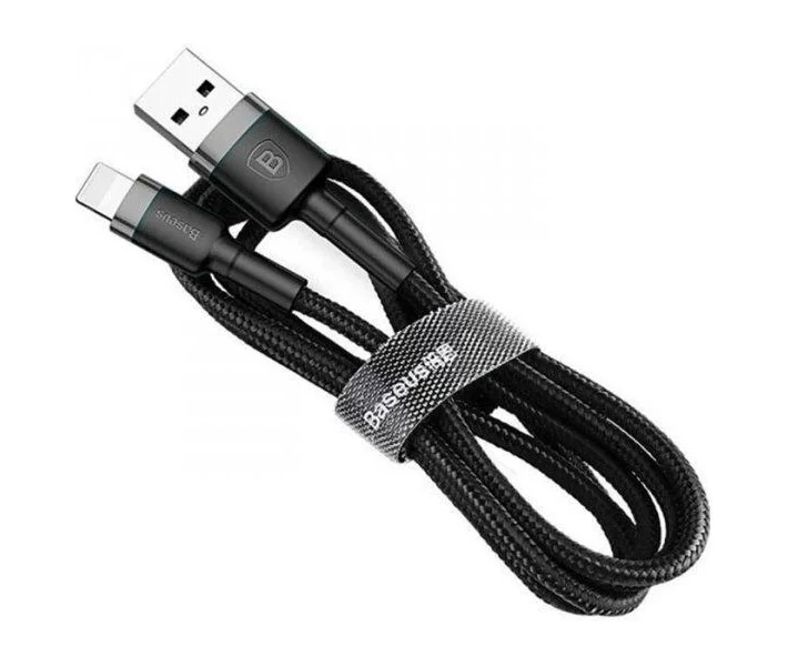 Фото - адаптер и кабель Кабель синхронизации данных Baseus Cafule USB-Lightning 2m Grey-Black (CALKLF-CG1)