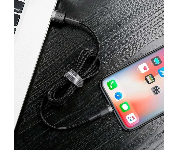 Фото - адаптер и кабель Кабель синхронизации данных Baseus Cafule USB-Lightning 2m Grey-Black (CALKLF-CG1)