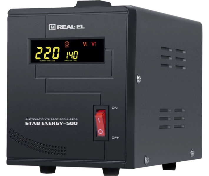 Фото - стабилизатор напряжения Стабилизатор REAL-EL Stab Energy-500 Black