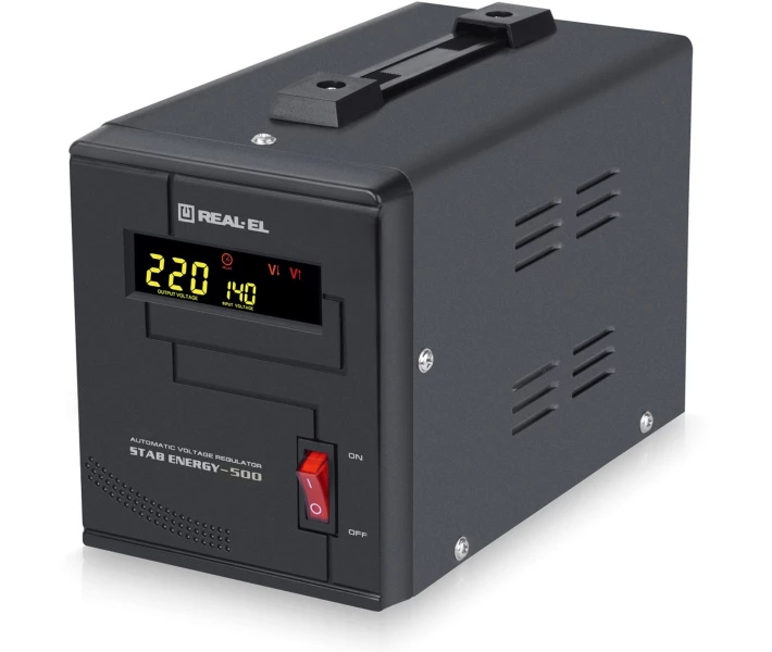 Фото - стабилизатор напряжения Стабилизатор REAL-EL Stab Energy-500 Black