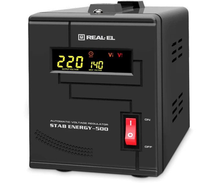 Фото - стабилизатор напряжения Стабилизатор REAL-EL Stab Energy-500 Black