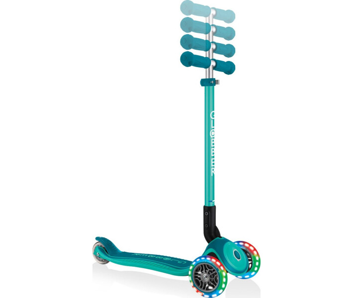 Фото - самоката Самокат GLOBBER серии PRIMO FOLDABLE PLUS LIGHTS, зеленый (439-107)