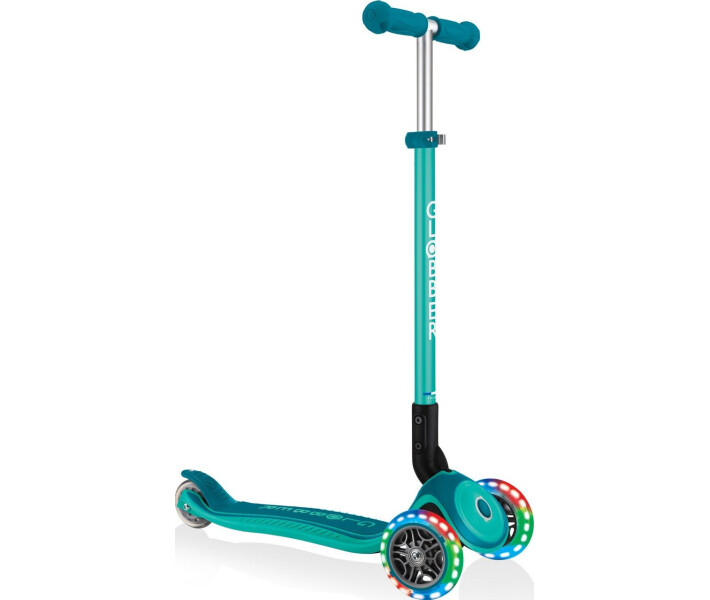 Фото - самоката Самокат GLOBBER серии PRIMO FOLDABLE PLUS LIGHTS, зеленый (439-107)