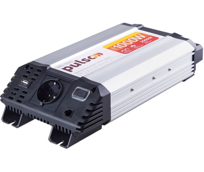 Фото - автомобильный инвертор Преобразователь напряжения PULSO/IMU-1020/12V-220V/1000W/USB-5VDC2.0A/мод.волна/клеммы (IMU-1020)