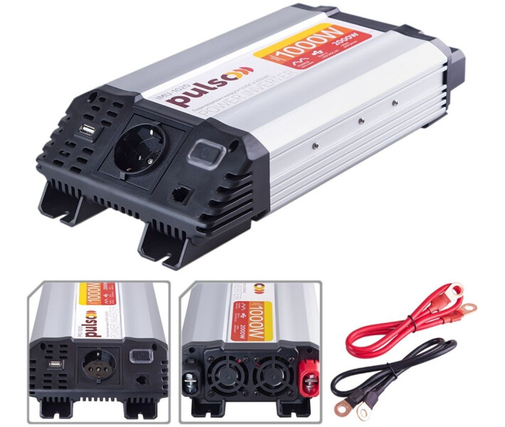 Фото - автомобильный инвертор Преобразователь напряжения PULSO/IMU-1020/12V-220V/1000W/USB-5VDC2.0A/мод.волна/клеммы (IMU-1020)
